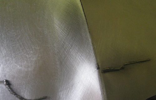 Aluminium-Teil nach Schweißung Fehlstellen ausgebessert