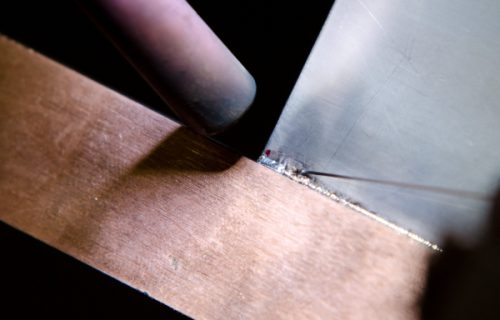 Edelstahlblech auf Kupfer